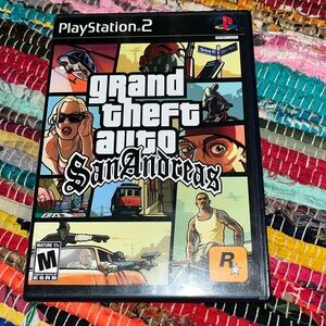 Grand Theft Auto San Andreas PS2 PlayStation 2 video game rated mature poster
